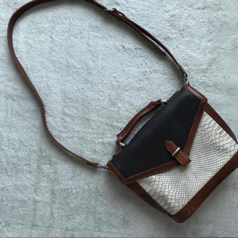 Madewell Sloane Mini Satchel Snakeskin Leather Bag